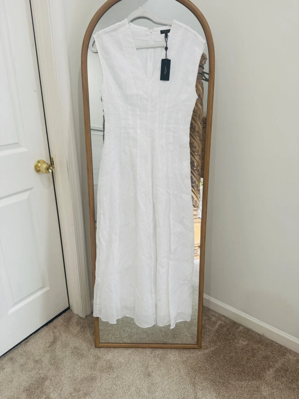 rag & bone White Eyelet V-Neck Dress - Picture 6 of 11